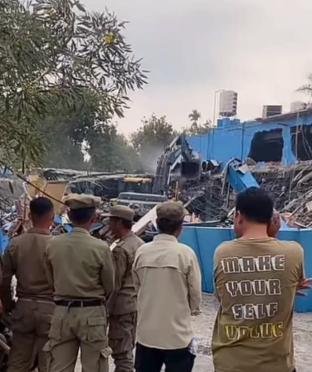 Bangunan Diskotik New Blue Star di Langkat Akhirnya di Hancurkan Tim Gabungan 1 Diskotik