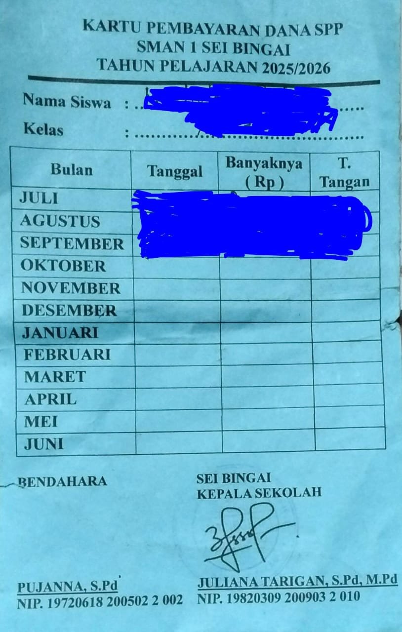 Kisruh di SMAN 1 Sei Bingai: Pungli Berkedok Komite, Siswa Tak Bayar SPP Terancam Dilarang Ikut Ujian 1 SMAN 1 Sei Bingai
