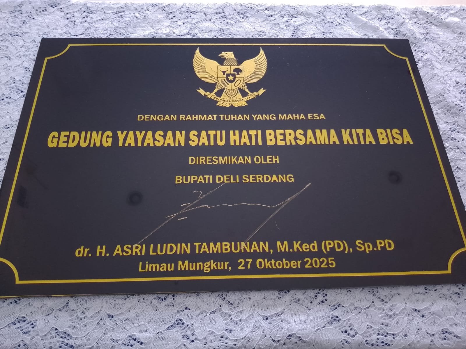 Bupati Deli Serdang Dr.Asri Ludin Tambunan Resmikan Gedung Baru Yayasan Satu Hati Bersama Kita 1 Bupati Deli Serdang