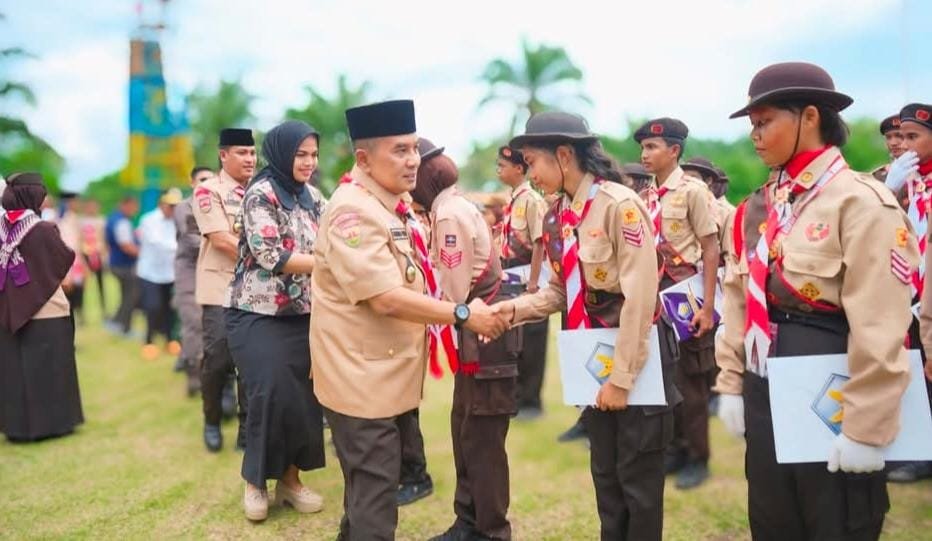 Wakil Bupati Labusel Syahdian Purba Siboro Buka Jambore Cabang III Gerakan Pramuka 1 Wakil Bupati