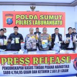 Polres Labuhanbatu Rilis Pengungkapan Kasus Narkotika, Sita Sabu Dan Ketamin Bernilai Miliaran Rupiah