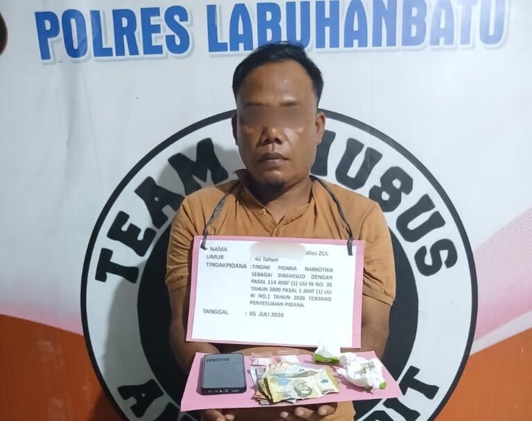 Polsek Bilah Hulu Tangkap Penjual Sabu di Mualmas, Seorang Pria Diamankan Dengan BB 10,57 Gram Polsek Bilah Hulu