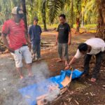 Polsek Bilah Hilir Robohkan Pondok yang Diduga Jadi Tempat Penyalahgunaan Narkoba di Sei Kasih
