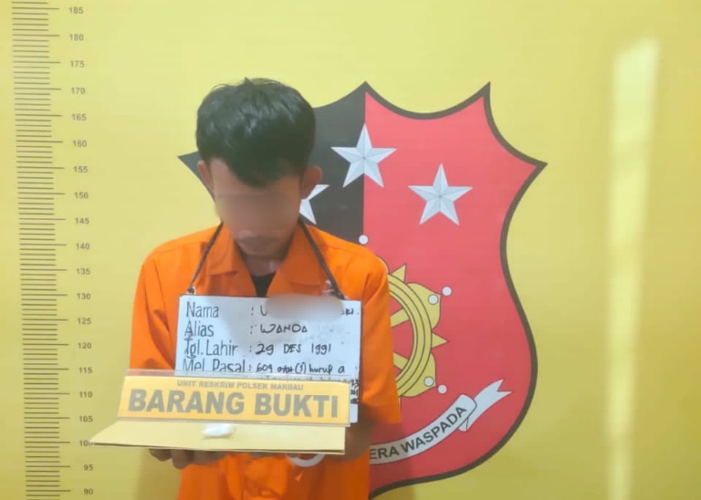 Polsek Marbau Tangkap Pria Bawa 5,17 Gram Sabu di Sumbermulyo 8 Polsek Marbau